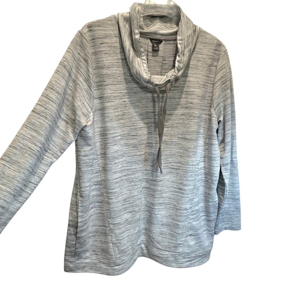 Eddie Bauer Tunic Top Pullover Cowl Neck Large Cream Heather - Picture 5 of 10